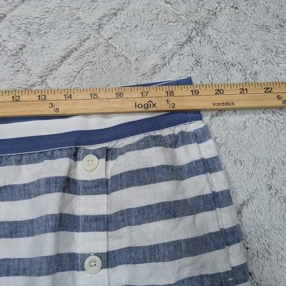 J. Jill Skort Women's XL Blue White Stripe Love Linen Maxi Side Button Nautical - Picture 3 of 8